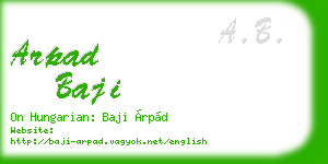 arpad baji business card
